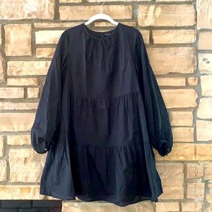 Who What Wear tiered black mini dress
